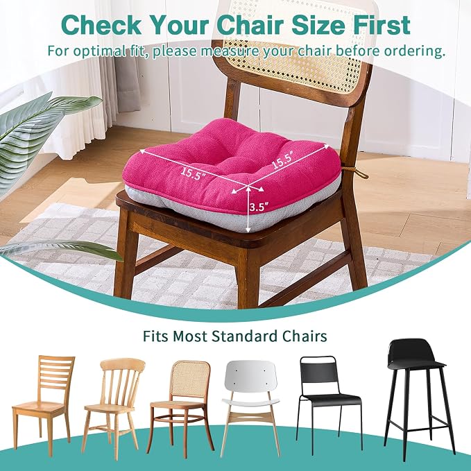 BETU Chair Cushions for Dining Chairs Set of 6, 3.5" Thick Kitchen Table Chair - Image 4