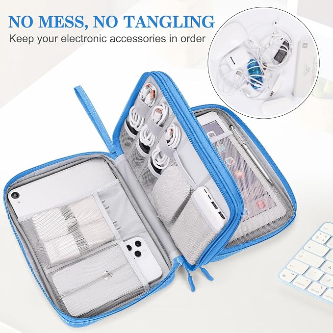 FYY Electronic Organizer, Extra Large Travel Cable Organizer Bag Pouch Portable - Image 5