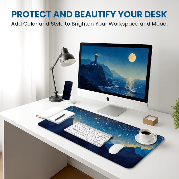 Aesthetic Desk Mat, Cute Starlit Peaks Desk Pad Protector - Image 6