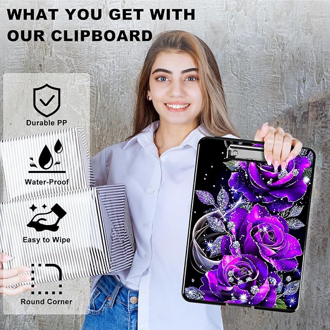 Purple Rose 01 A4 Clipboard - Image 2