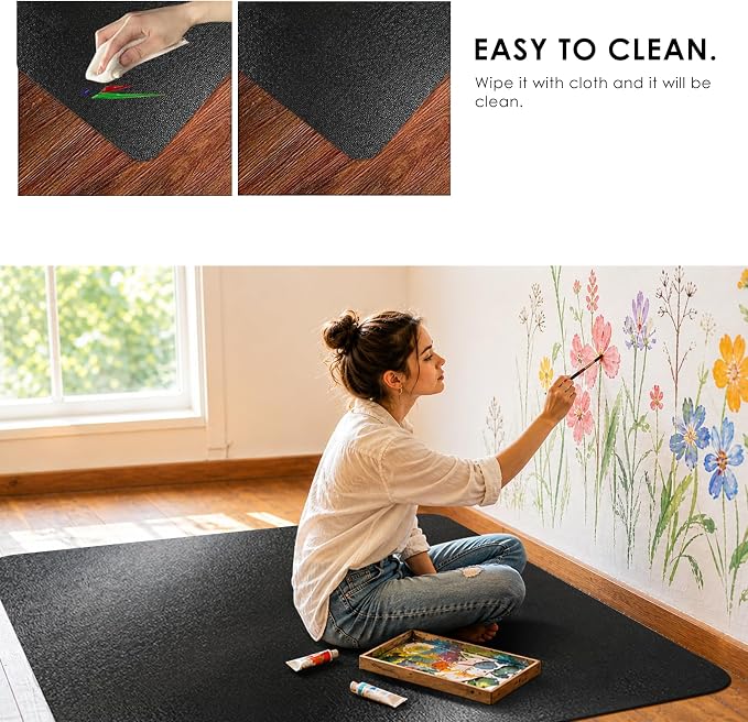 Kuyal Chair mat for Hardwood Floor 46 x 53 inches Rectangle Floor Mats - Image 5