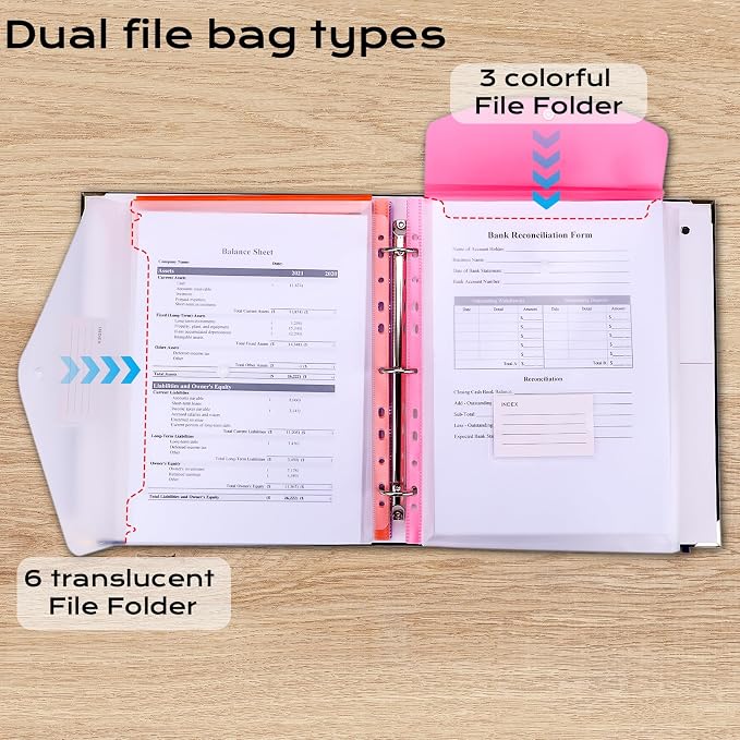 XKDOUS Document Organizer Linen Folio Folders - Image 3