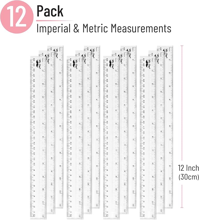 Mr. Pen- Plastic Rulers, 12 Inch, 12 Pack, Easy-to-Read Markings | - Image 2