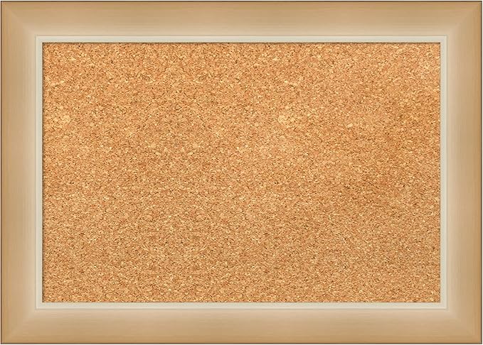 Amanti Art Natural Cork Board for Wall, 15x21 Vision Board with Gold Frame, Small Corkboard Office Decor for Home Organization, Modern Corkboard Pinboard to Display Items for Home Organization in-DeskLoop Office
