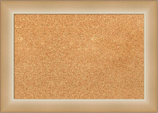 Amanti Art Natural Cork Board for Wall, 15x21 Vision Board with Gold Frame, Small Corkboard Office Decor for Home Organization, Modern Corkboard Pinboard to Display Items for Home Organization in-DeskLoop Office