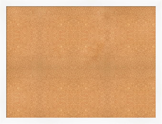 Amanti Art Natural Cork Board for Wall, 39x51 Vision Board with White Frame, Oversize Corkboard Office Decor for Home Organization, Modern Corkboard Pinboard to Display Items for Home Organization in-DeskLoop Office