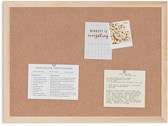 U Brands Cork Bulletin Board,18 x 24 Inches, Light Birch Wood Frame (265U00-01)-DeskLoop Office