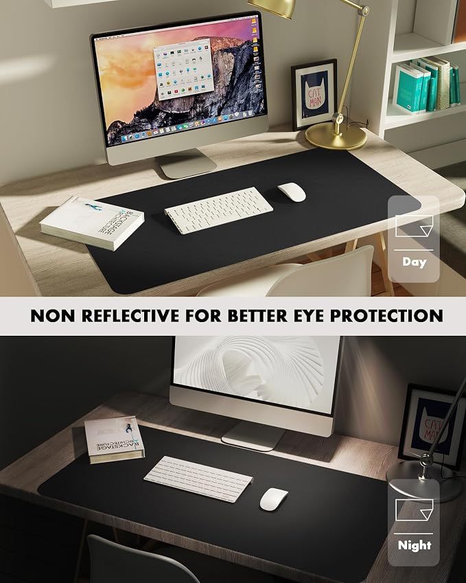 YSAGi Double-Sided Desk Pad, Leather Desk Mat, Eco Cork Desk Pad Protector - Image 8