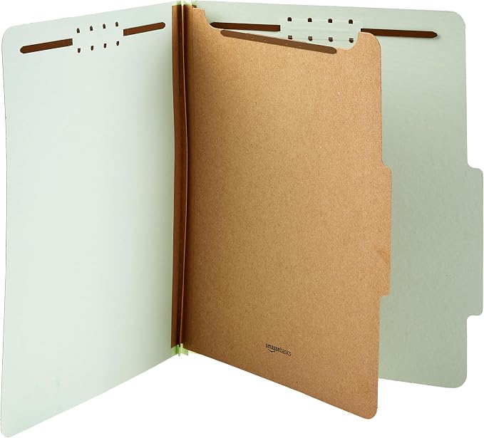 Amazon Basics Classification File Folders, 1 Divider, 2-Inch Embedded Fasteners - Image 3