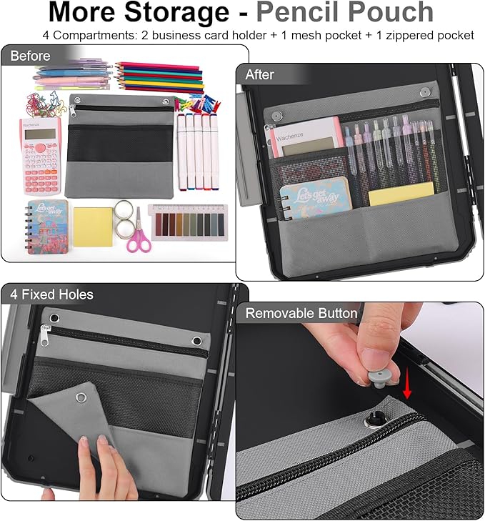 Thicker Clipboard with Storage, Internal Pen Pouch Included, A4 / Letter Size - Image 3