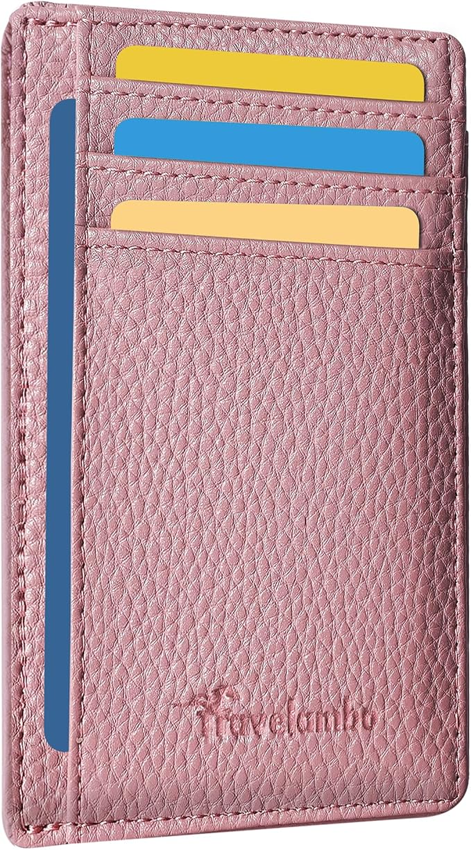 Travelambo Front Pocket Minimalist Leather Slim Wallet RFID Blocking Medium Size - Image 7
