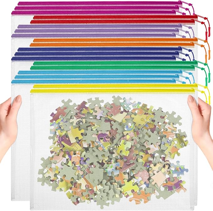 20pcs A3 17x12 Inches Extra Large Zipper Bags, Reusable Mesh Pouches for Office Supplies, Classroom Organization-DeskLoop Office