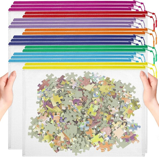 20pcs A3 17x12 Inches Extra Large Zipper Bags, Reusable Mesh Pouches for Office Supplies, Classroom Organization-DeskLoop Office