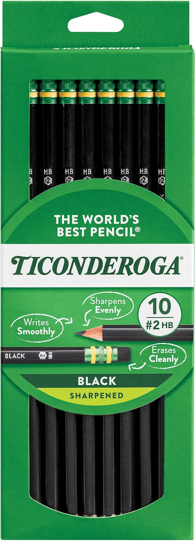 Ticonderoga Wood-Cased Pencils, Pre-Sharpened, 2 HB Soft by Ticonderoga