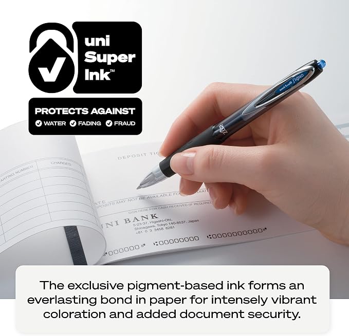 uni-ball Signo 207 Gel Pen, 0.7mm Medium Black, Smooth Writing - Image 5