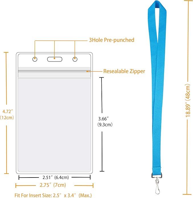 12 Pack Cruise Lanyard with Waterproof ID Card Holder, Colorful Solid Color - Image 6