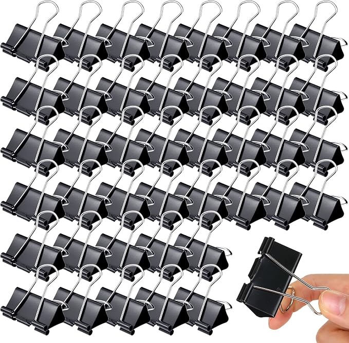 Yexiya 300 Pcs Large Binder Clips Bulk Big Paper Clamps Office Supplies Paper Clamps for Teachers Students School Office Business Paperwork Supplies (Black, 1.61 Inch)-DeskLoop Office