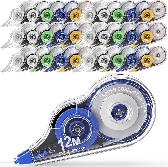AmazingSpark 100 Pcs White Correction Tape Bulk, 39.4 Ft, Tear-resistant Easy by Unknown