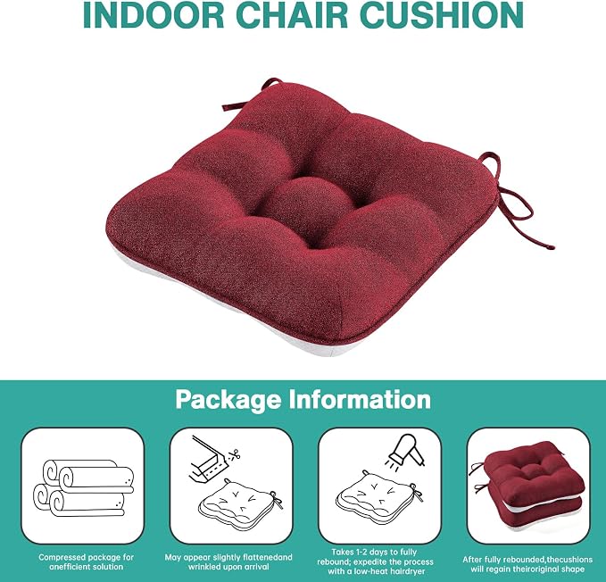 BETU Chair Cushions for Dining Chairs Set of 4, Thick Kitchen Table Chair Pads - Image 9
