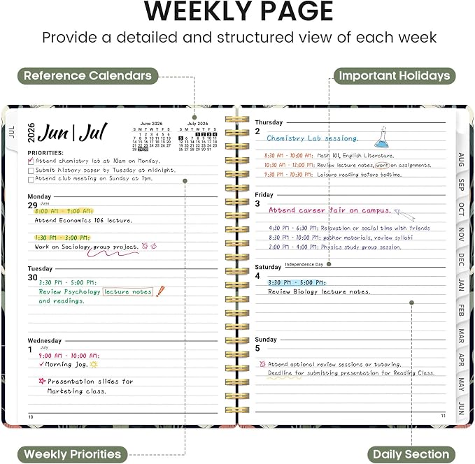 Planner 2026-2027, Academic Monthly and Weekly Calendar Planner - Image 3