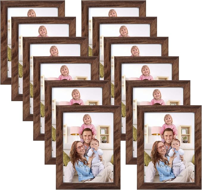 Giftgarden 5x7 Picture Frame Brown Set of 12 by Giftgarden