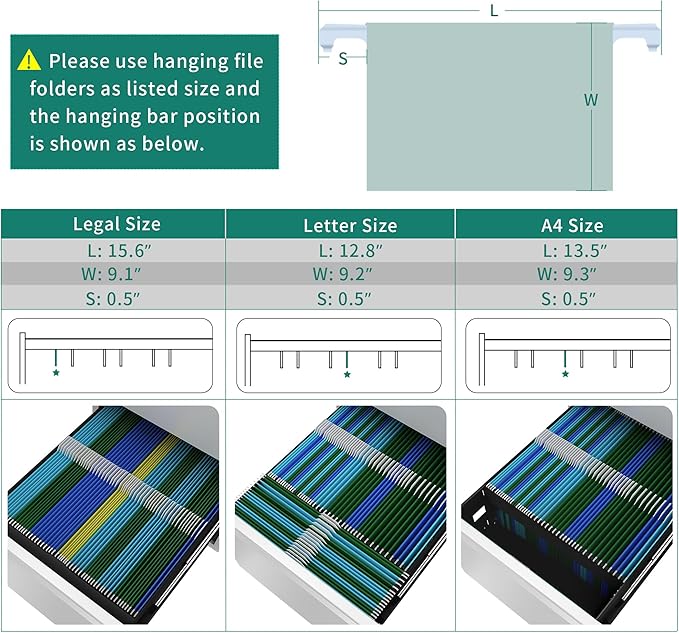 YITAHOME 3-Drawer Vertical File Cabinet, Mobile Metal Filing Cabinet with Lock for Legal/Letter Size, Pre-Built Office Storage File Cabinet Except Wheels Under Dese, White-DeskLoop Office