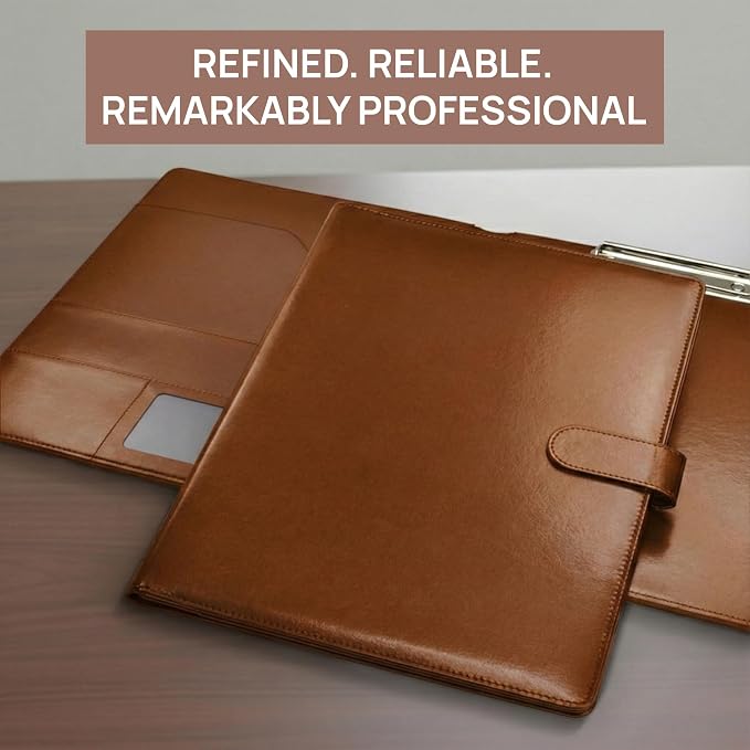 Professional Padfolio with Notepad Included | Faux Leather Portfolio Folder - Image 7