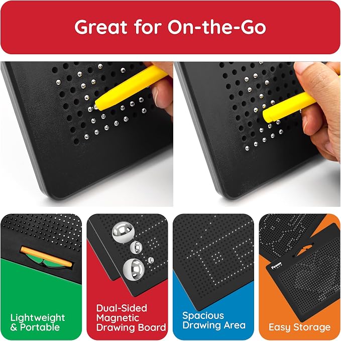 PicassoTiles 2-in-1 Letter Tracing & Freestyle Magnetic Drawing Board, 10x12 - Image 7
