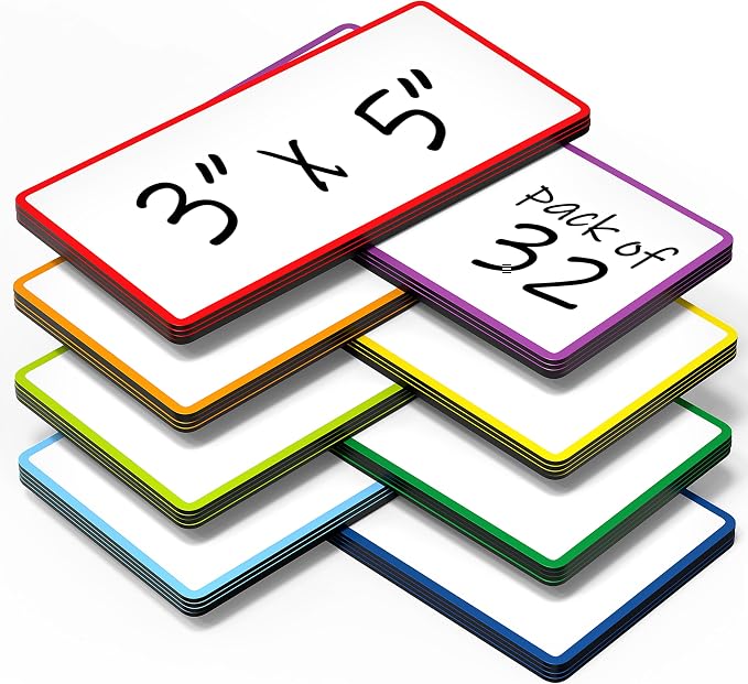 32 Pack Dry Erase Magnetic Labels 3x5 in by Juzari