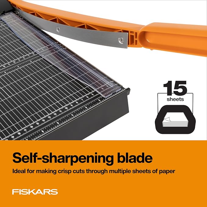 Fiskars Recycled Bypass Guillotine Paper Cutter, Self-Sharpening, Paper Trimmer - Image 3