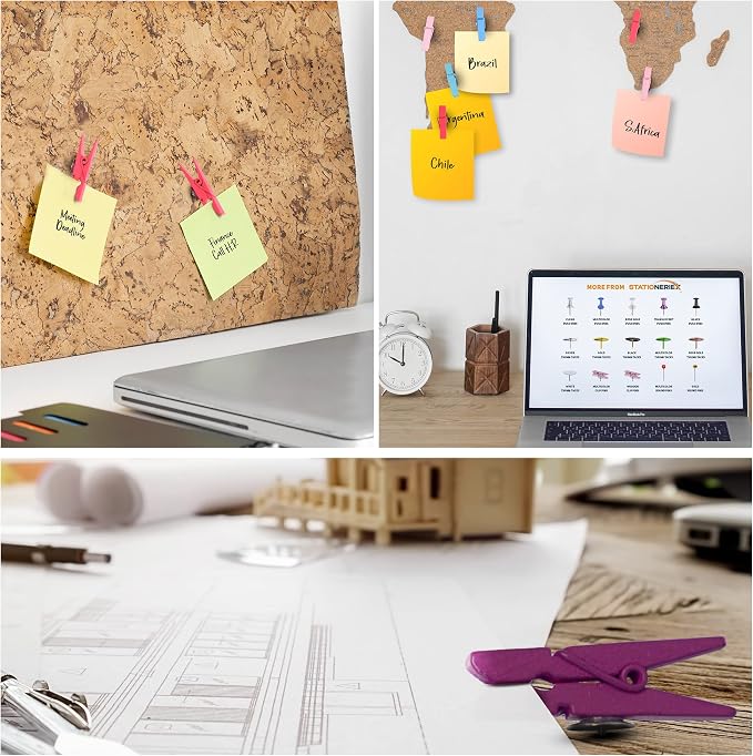 50Pcs Push Pins with Multicolor Clip - Image 5