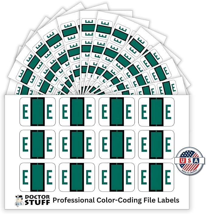 Doctor Stuff - File Folder Labels, Alphabet Letter E Stickers, Compatible - - Image 2