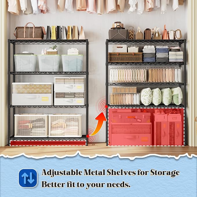 DurayLoly 4- Shelf Metal Shelving Unit Adjustable Storage Shelves Heavy Duty - Image 5