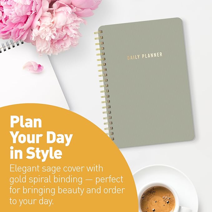 Sweetzer & Orange Daily Planner Notebook – Undated Two-Page Daily Layout - Image 4
