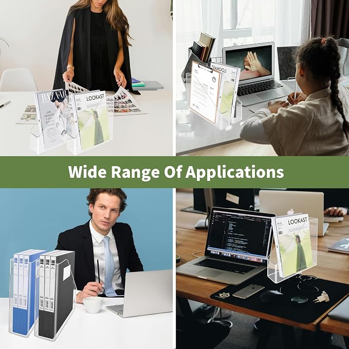 2 Pcs Acrylic Magazine File Holder Clear Plastic Magazine Holder - Image 8