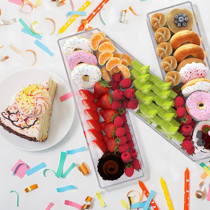 13.8" Extra Large Acrylic Letter Charcuterie Board Box, Reusable Fillable - Image 4