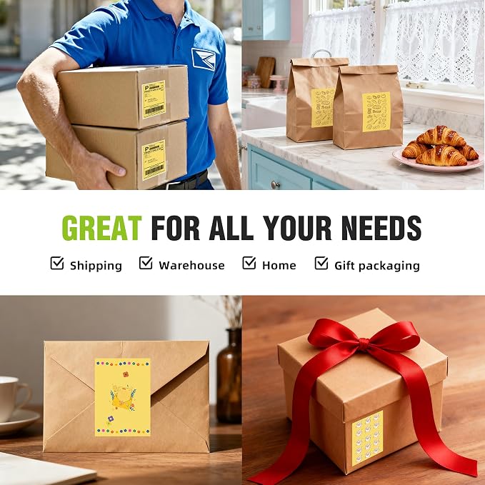 4"x6" Yellow Direct Thermal Labels, 500 Fanfold Shipping & Address Label Paper - Image 5