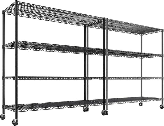 REIBII Set of 2 Storage Shelves Metal Shelving by REIBII