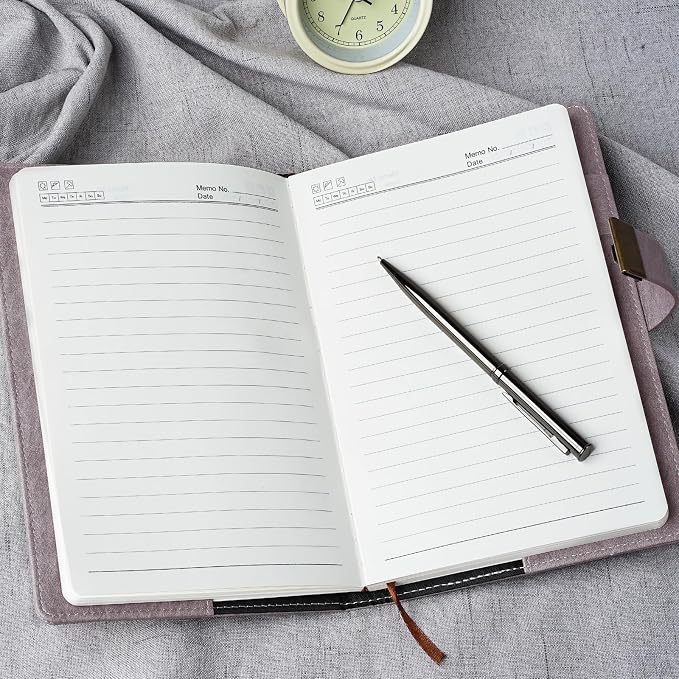 WEMATE Diary with Lock, A5 PU Leather Journal with Lock 240 Pages, Vintage - Image 8