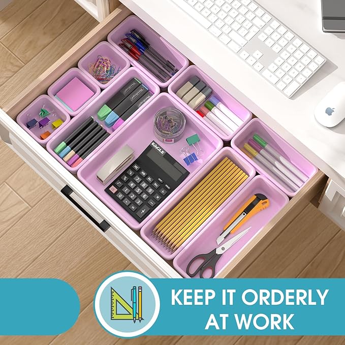 33 PCS Drawer Organizer Set, 4 Size Makeup Drawer Divider Organizer - Image 4
