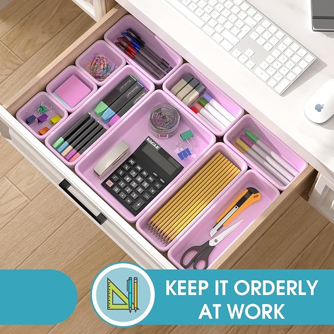 10 PCS Drawer Organizer Set, 4 Size Makeup Drawer Divider Organizer - Image 4