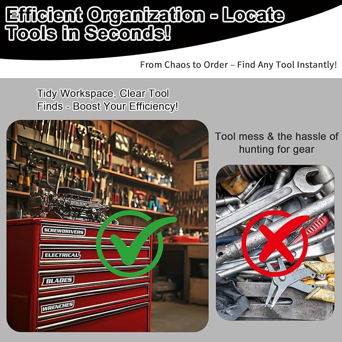 12 Pack of Magnetic Tool Box Labels, Reusable Toolbox Labels Magnet, Tool Box - Image 4