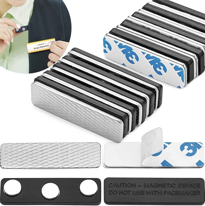Magnetic Name Tag Holders with Strong Magnets by Piffny