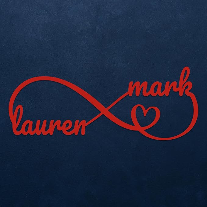 Personalized Valentines Metal Wall Sign, Custom Infinity Heart Love Couple Name - Image 5