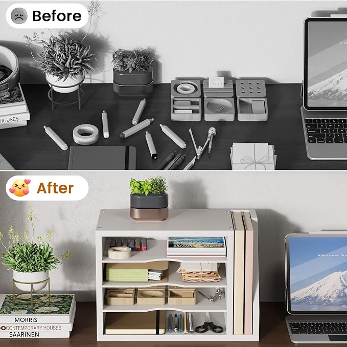 Creso hom Mail Sorter, File Organizer Desktop, Wood Desk Organizer - Image 6