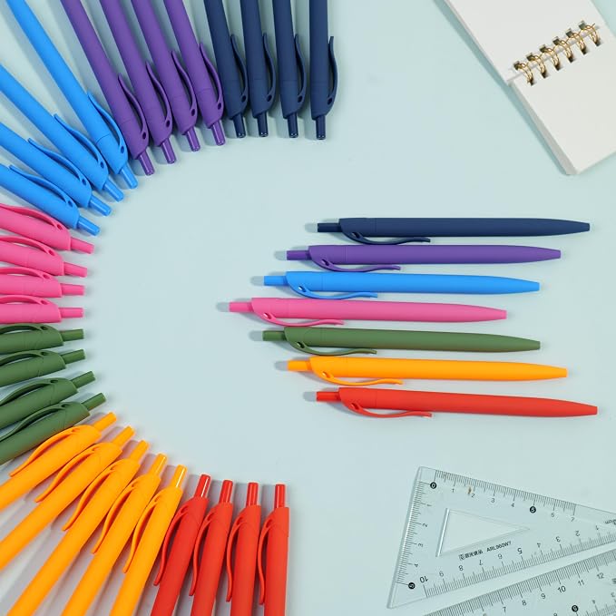 BallPoint Pens, 50 Pack, Bulk Pens, Dark Purple Barrel, Click Pens - Image 6