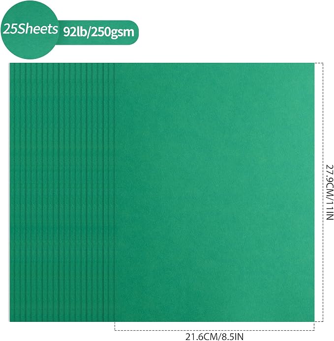 25 Sheets Christmas Green Cardstock - Image 2