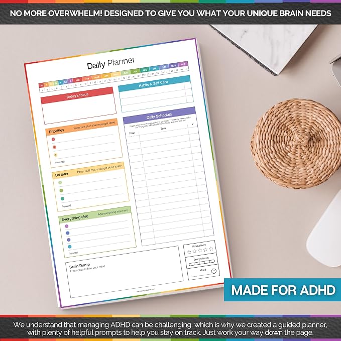 ADHD Daily Planner Notepad for Neurodivergent Adults - Image 6