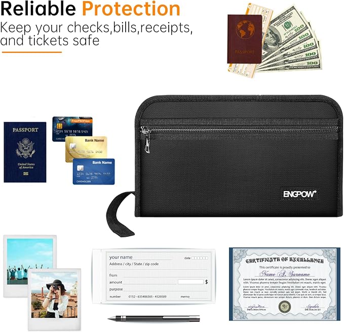 ENGPOW Receipt Coupon Organizer, Fireproof 13 Pockets Expanding File Folder - Image 3