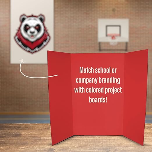 Flipside Products 36” x 48” Foam Project Boards for Presentations, Science Fair, School Projects, Event Displays and Trifold Picture Board - Red - 3 Pack-DeskLoop Office